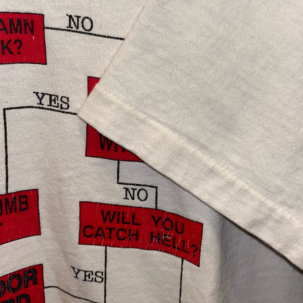 Vintage Single Stitch Computer Problem Solving Flow Chart Tee - Picture 6 of 6